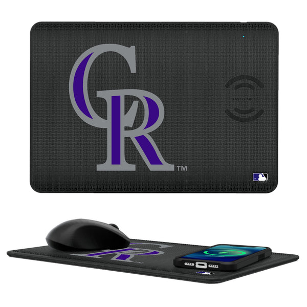 Colorado Rockies Linen 15-Watt Wireless Charger and Mouse Pad