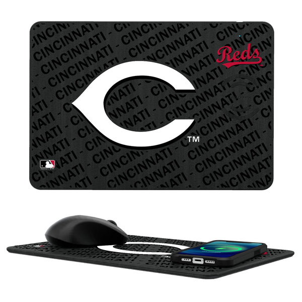 Cincinnati Reds Monocolor Tilt 15-Watt Wireless Charger and Mouse Pad