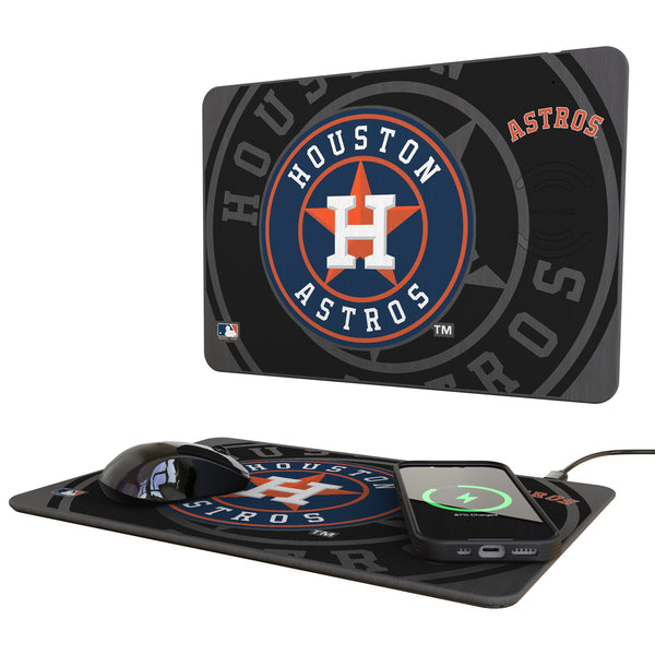 Houston Astros Monocolor Tilt 15-Watt Wireless Charger and Mouse Pad