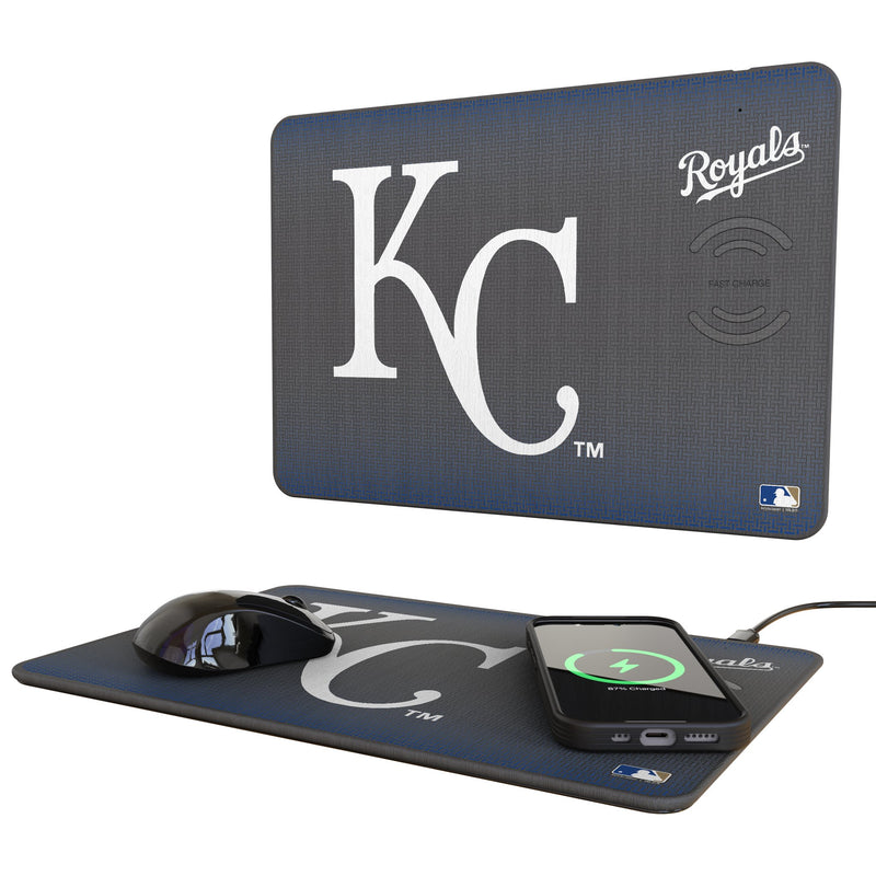 Kansas City Royals Linen 15-Watt Wireless Charger and Mouse Pad