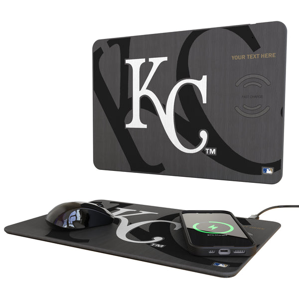 Kansas City Royals Personalized Tilt 15-Watt Wireless Charger and Mouse Pad