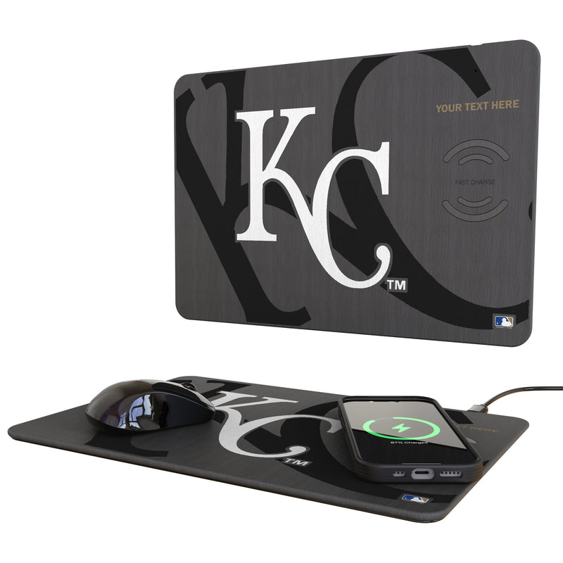 Kansas City Royals Personalized Tilt 15-Watt Wireless Charger and Mouse Pad