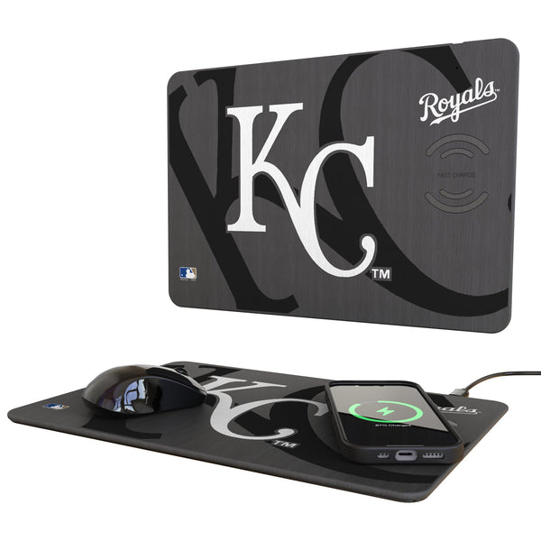 Kansas City Royals Monocolor Tilt 15-Watt Wireless Charger and Mouse Pad