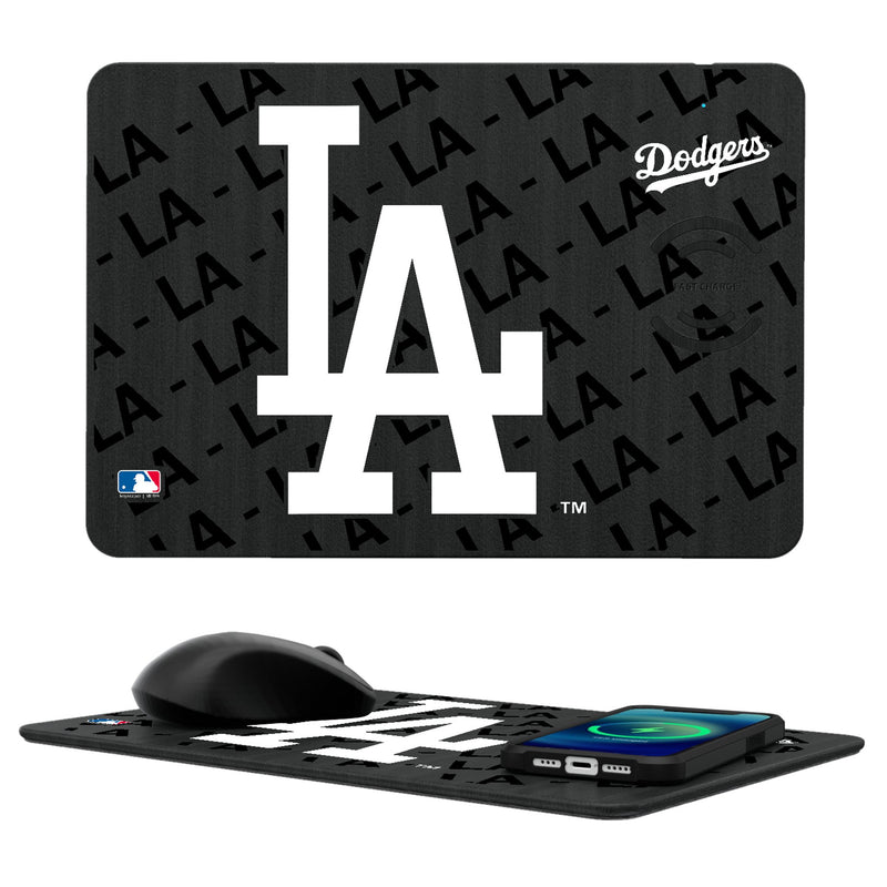 LA Dodgers Monocolor Tilt 15-Watt Wireless Charger and Mouse Pad