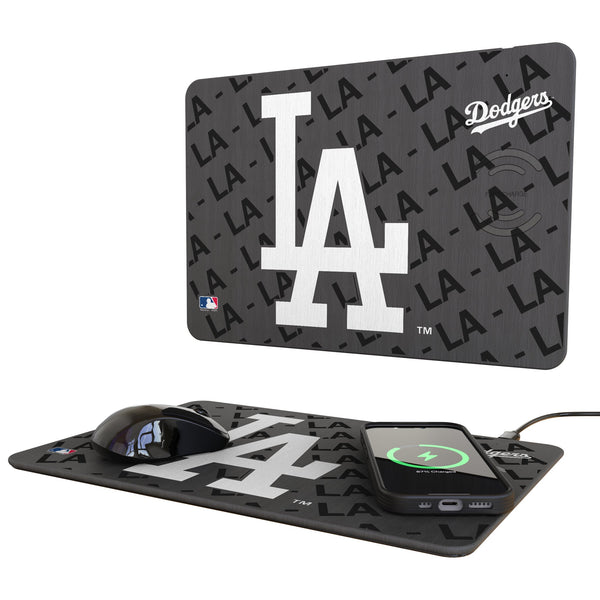 LA Dodgers Monocolor Tilt 15-Watt Wireless Charger and Mouse Pad