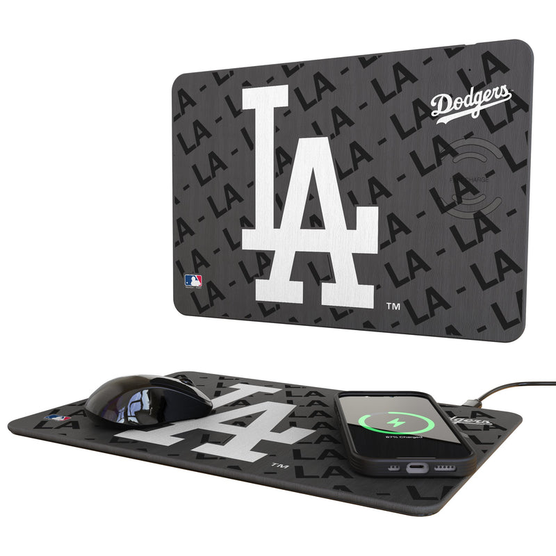LA Dodgers Monocolor Tilt 15-Watt Wireless Charger and Mouse Pad
