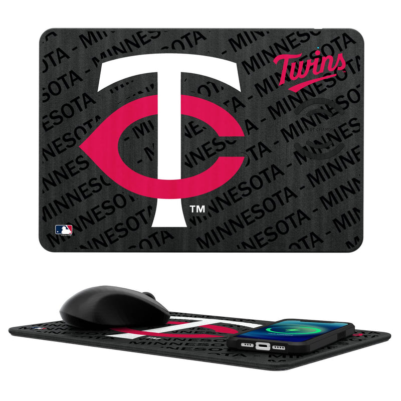 Minnesota Twins Monocolor Tilt 15-Watt Wireless Charger and Mouse Pad