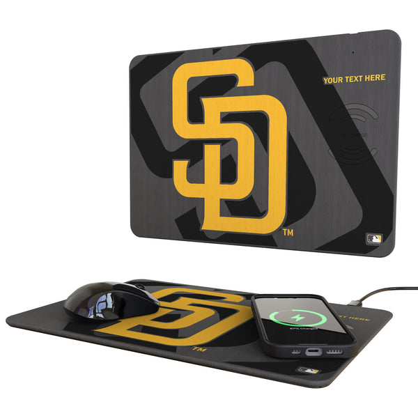 San Diego Padres Personalized Tilt 15-Watt Wireless Charger and Mouse Pad