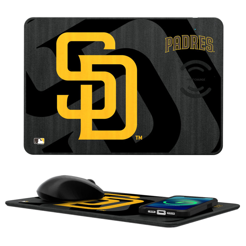 San Diego Padres Monocolor Tilt 15-Watt Wireless Charger and Mouse Pad