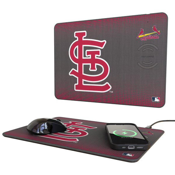 St Louis Cardinals Linen 15-Watt Wireless Charger and Mouse Pad