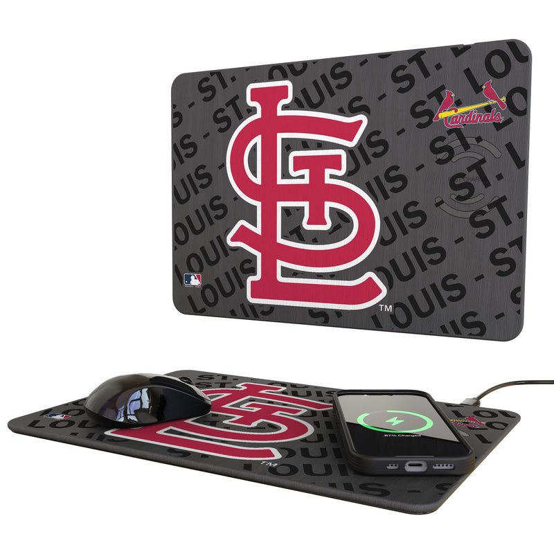 St Louis Cardinals Monocolor Tilt 15-Watt Wireless Charger and Mouse Pad