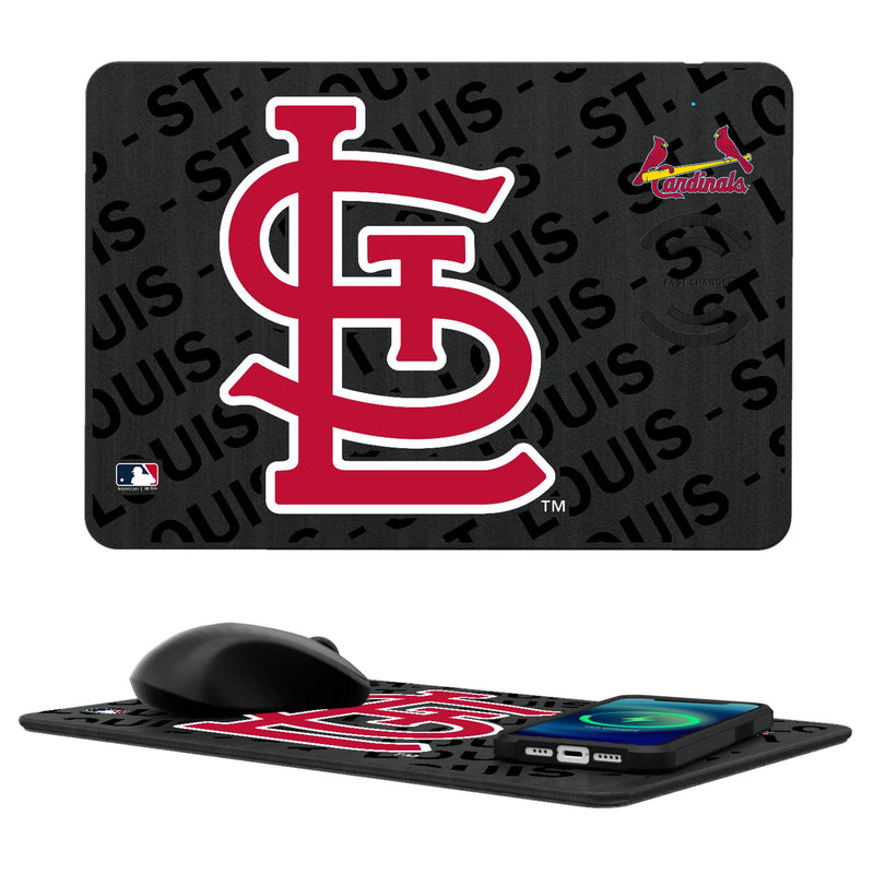 St Louis Cardinals Monocolor Tilt 15-Watt Wireless Charger and Mouse Pad