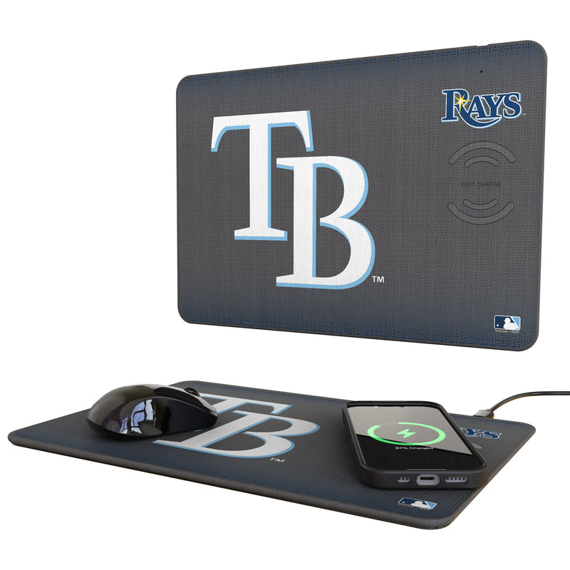 Tampa Bay Rays Linen 15-Watt Wireless Charger and Mouse Pad