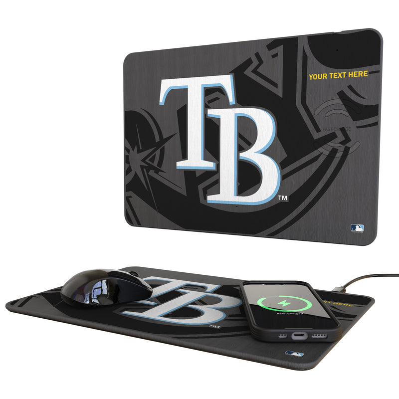 Tampa Bay Rays Personalized Tilt 15-Watt Wireless Charger and Mouse Pad