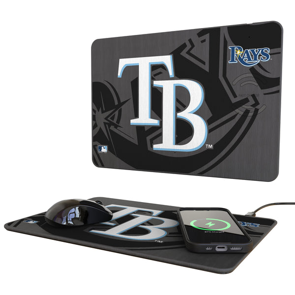 Tampa Bay Rays Monocolor Tilt 15-Watt Wireless Charger and Mouse Pad