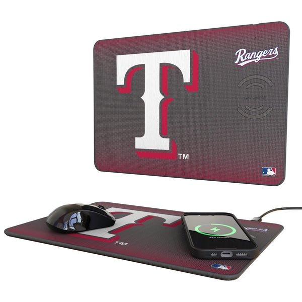 Texas Rangers Linen 15-Watt Wireless Charger and Mouse Pad