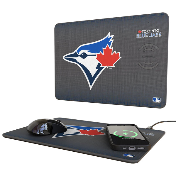 Toronto Blue Jays Linen 15-Watt Wireless Charger and Mouse Pad