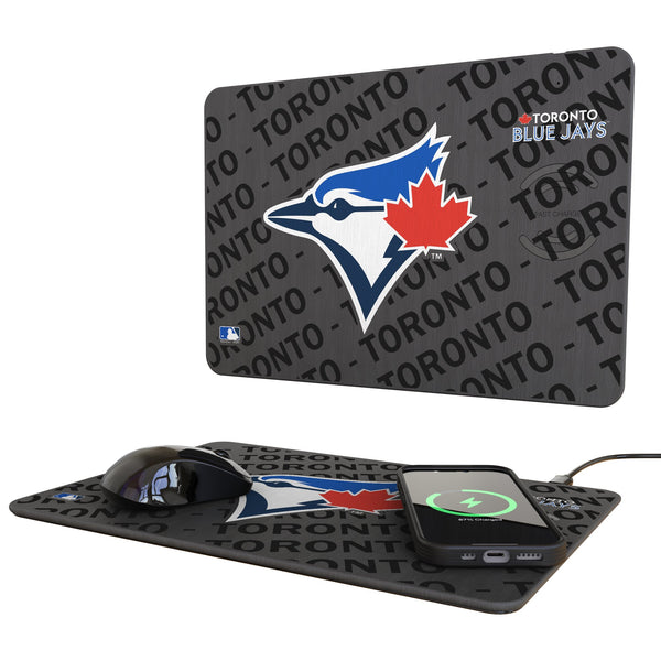 Toronto Blue Jays Monocolor Tilt 15-Watt Wireless Charger and Mouse Pad