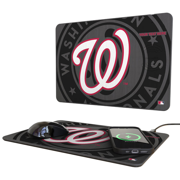Washington Nationals Personalized Tilt 15-Watt Wireless Charger and Mouse Pad