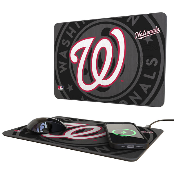 Washington Nationals Monocolor Tilt 15-Watt Wireless Charger and Mouse Pad