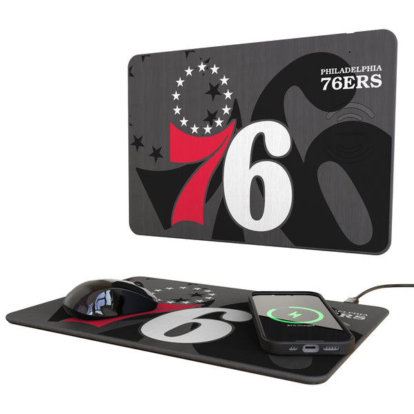 Philadelphia 76ers Monocolor Tilt 15-Watt Wireless Charger and Mouse Pad