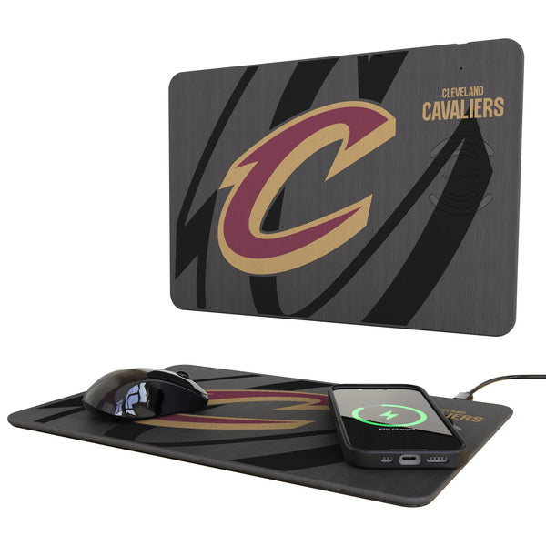Cleveland Cavaliers Monocolor Tilt 15-Watt Wireless Charger and Mouse Pad