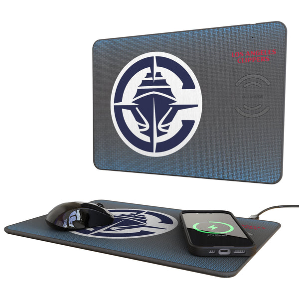 Los Angeles Clippers Linen 15-Watt Wireless Charger and Mouse Pad