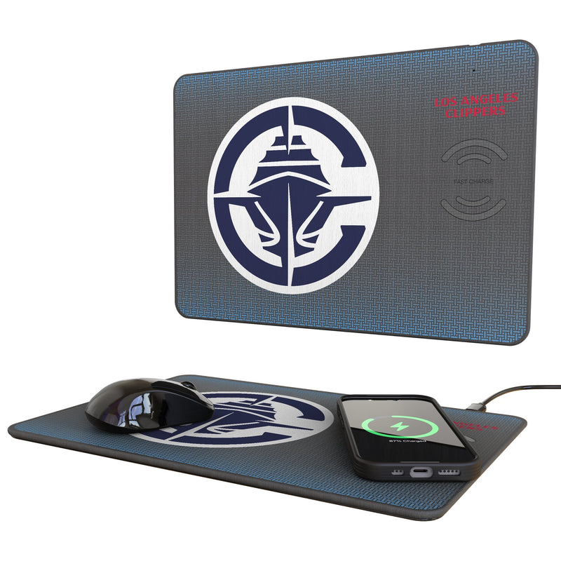 Los Angeles Clippers Linen 15-Watt Wireless Charger and Mouse Pad