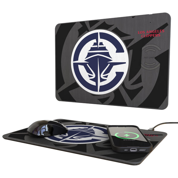 Los Angeles Clippers Monocolor Tilt 15-Watt Wireless Charger and Mouse Pad