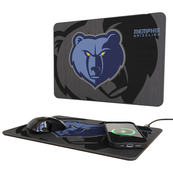 Memphis Grizzlies Monocolor Tilt 15-Watt Wireless Charger and Mouse Pad