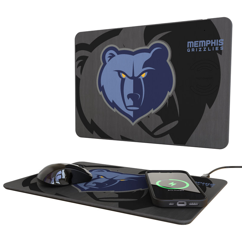 Memphis Grizzlies Monocolor Tilt 15-Watt Wireless Charger and Mouse Pad