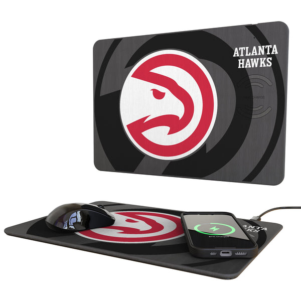 Atlanta Hawks Monocolor Tilt 15-Watt Wireless Charger and Mouse Pad