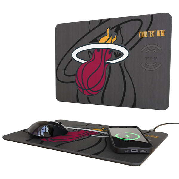 Miami Heat Personalized Tilt 15-Watt Wireless Charger and Mouse Pad