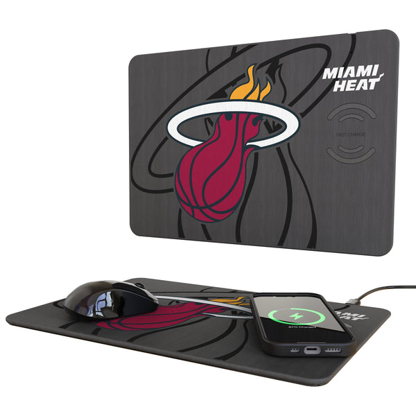 Miami Heat Monocolor Tilt 15-Watt Wireless Charger and Mouse Pad