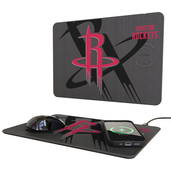 Houston Rockets Monocolor Tilt 15-Watt Wireless Charger and Mouse Pad