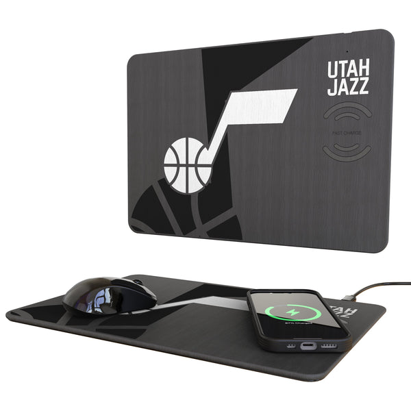 Utah Jazz Monocolor Tilt 15-Watt Wireless Charger and Mouse Pad