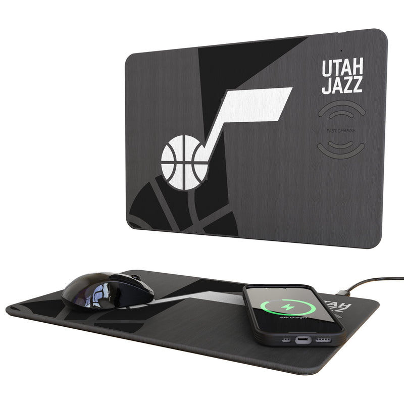 Utah Jazz Monocolor Tilt 15-Watt Wireless Charger and Mouse Pad