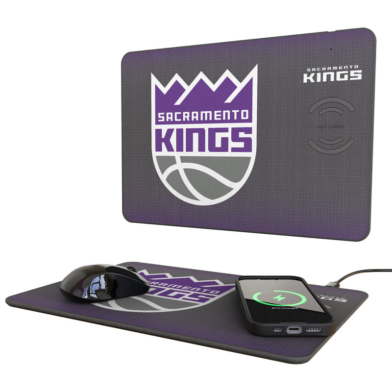 Sacramento Kings Linen 15-Watt Wireless Charger and Mouse Pad
