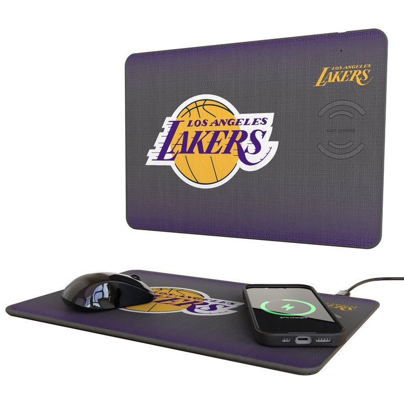 Los Angeles Lakers Linen 15-Watt Wireless Charger and Mouse Pad
