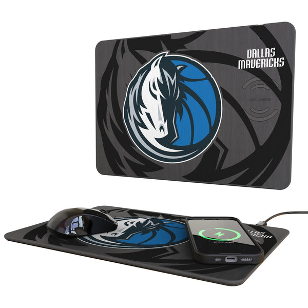 Dallas Mavericks Monocolor Tilt 15-Watt Wireless Charger and Mouse Pad