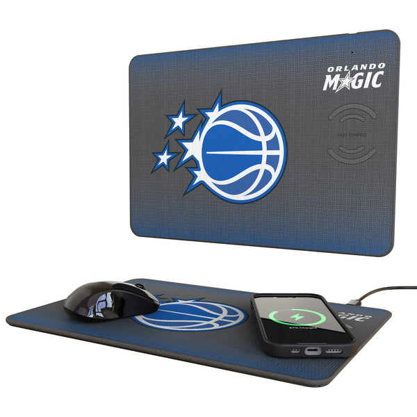 Orlando Magic Linen 15-Watt Wireless Charger and Mouse Pad