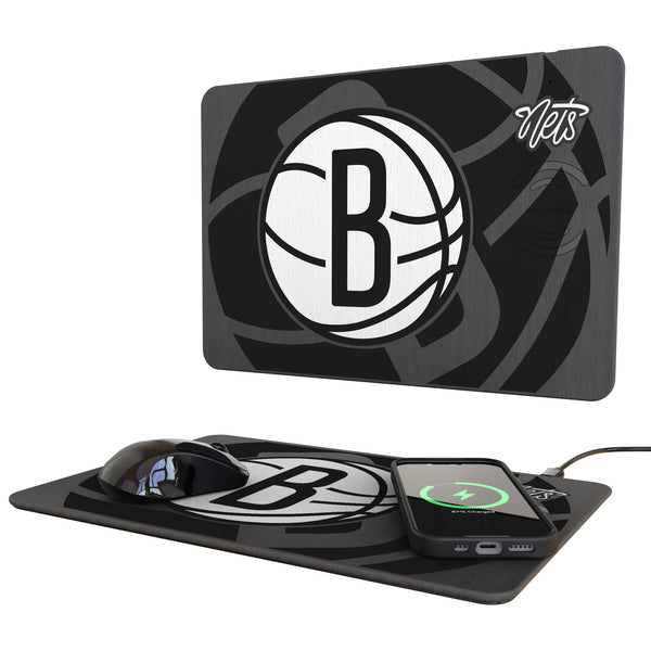 Brooklyn Nets Monocolor Tilt 15-Watt Wireless Charger and Mouse Pad