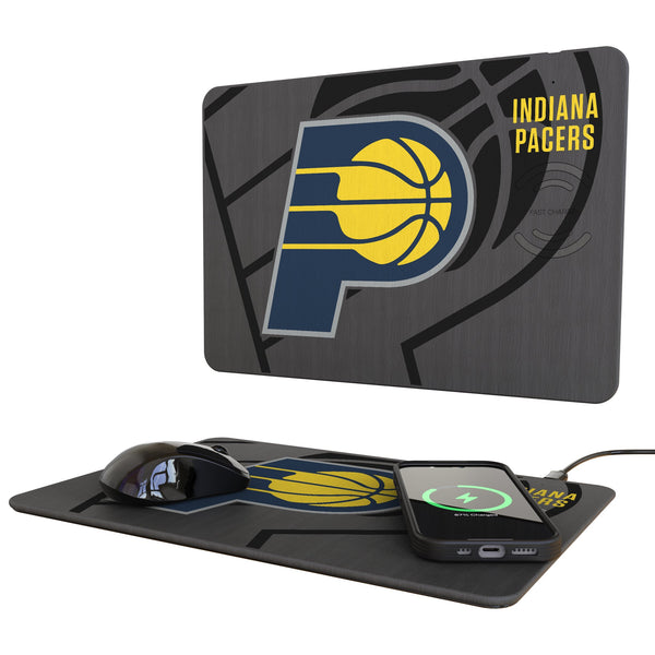 Indiana Pacers Monocolor Tilt 15-Watt Wireless Charger and Mouse Pad