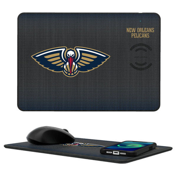 New Orleans Pelicans Linen 15-Watt Wireless Charger and Mouse Pad