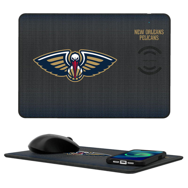 New Orleans Pelicans Linen 15-Watt Wireless Charger and Mouse Pad