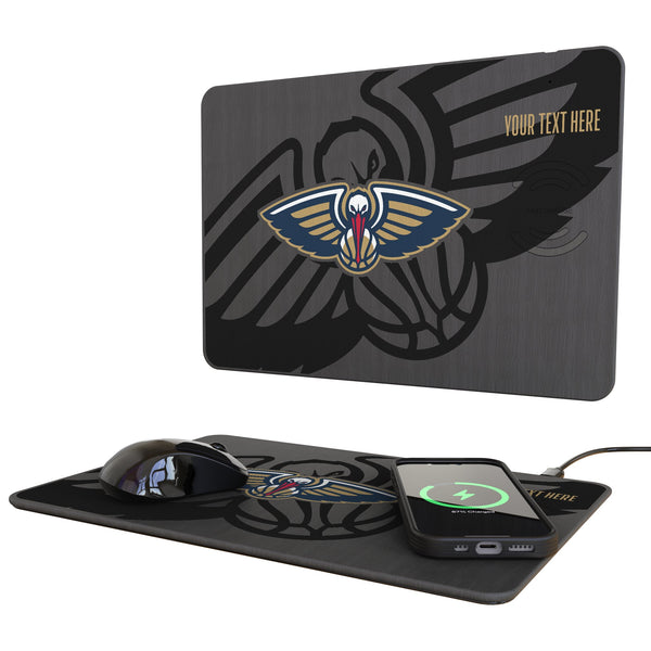 New Orleans Pelicans Personalized Tilt 15-Watt Wireless Charger and Mouse Pad