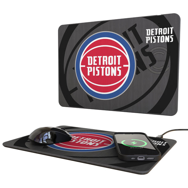 Detroit Pistons Monocolor Tilt 15-Watt Wireless Charger and Mouse Pad