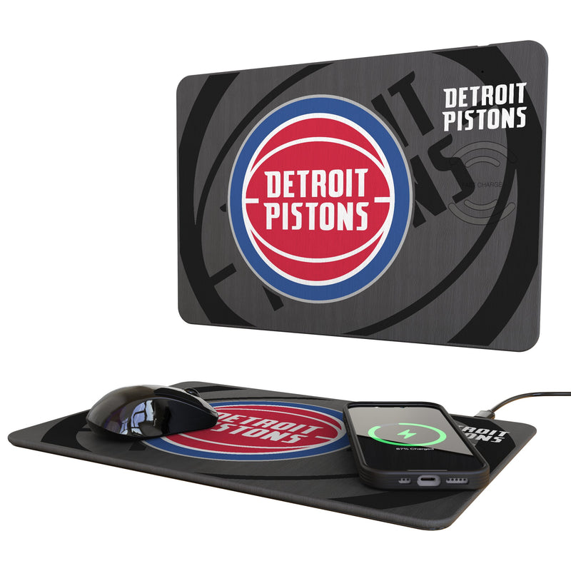 Detroit Pistons Monocolor Tilt 15-Watt Wireless Charger and Mouse Pad