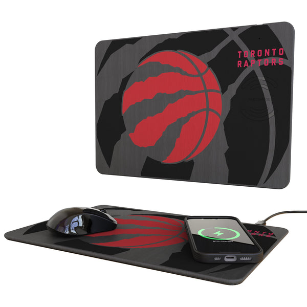 Toronto Raptors Monocolor Tilt 15-Watt Wireless Charger and Mouse Pad
