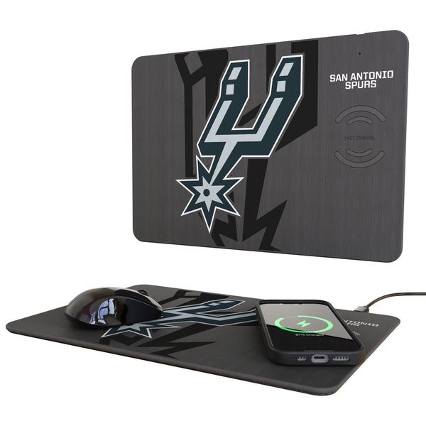 San Antonio Spurs Monocolor Tilt 15-Watt Wireless Charger and Mouse Pad